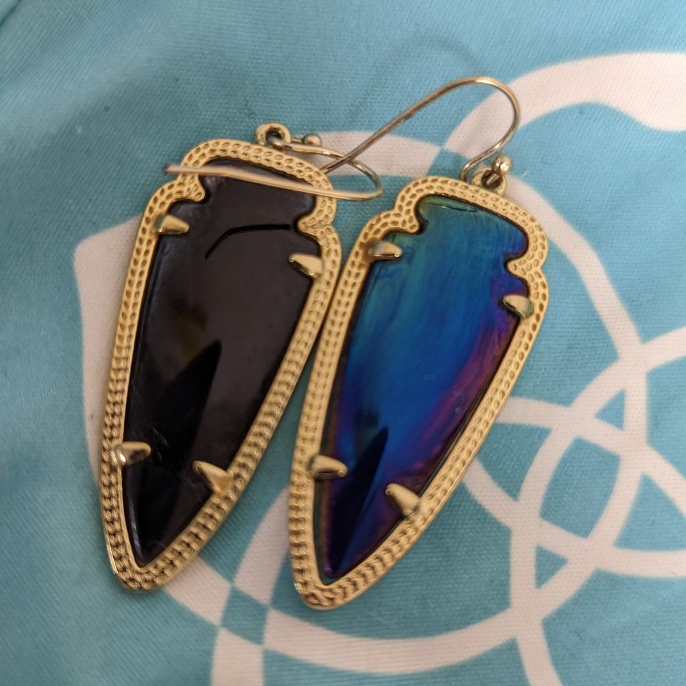Kendra Scott Black Iridescent Earrings